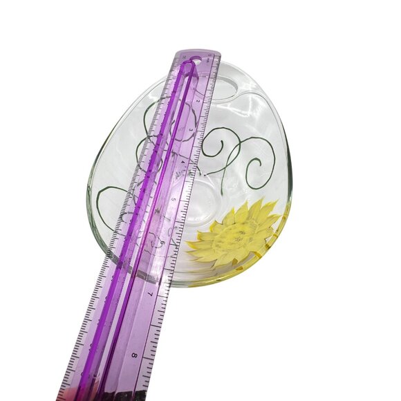 Nella Sunflower Hand Painted Glass Bowls Nesting Set of 2 Sloped Small Candy - Picture 10 of 16
